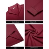 image:imageCOOFANDY Men Quarter Zip Pullover Sweatshirts Long Sleeve Mock Neck Sweater  14 Closure HalfOpening Quilted Texture Fleece Standup Collar Business Casual Golfing Thermal Ribbed CuffsWine Red