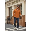 image:imageCOOFANDY Men Quarter Zip Pullover Sweatshirts Long Sleeve Mock Neck Sweater  14 Closure HalfOpening Quilted Texture Fleece Standup Collar Business Casual Golfing Thermal Ribbed CuffsLight Brown
