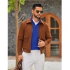 image:imageCOOFANDY Men Quarter Zip Pullover Sweatshirts Long Sleeve Mock Neck Sweater  14 Closure HalfOpening Quilted Texture Fleece Standup Collar Business Casual Golfing Thermal Ribbed CuffsDeep Blue