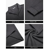 image:imageCOOFANDY Men Quarter Zip Pullover Sweatshirts Long Sleeve Mock Neck Sweater  14 Closure HalfOpening Quilted Texture Fleece Standup Collar Business Casual Golfing Thermal Ribbed CuffsGrey