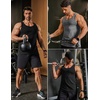 image:imageCOOFANDY Mens Cotton Tank Tops Workout Summer Sleeveless Muscle Gym Shirts Athletic Beach Tee Shirt PackBlackdark Grey