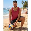 image:imageCOOFANDY Mens Cotton Tank Tops Workout Summer Sleeveless Muscle Gym Shirts Athletic Beach Tee Shirt PackBlackred