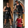 image:imageCOOFANDY Mens Cotton Tank Tops Workout Summer Sleeveless Muscle Gym Shirts Athletic Beach Tee Shirt PackBlackred