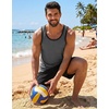 image:imageCOOFANDY Mens Cotton Tank Tops Workout Summer Sleeveless Muscle Gym Shirts Athletic Beach Tee Shirt PackGrey Black