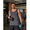 image:imageCOOFANDY Mens Cotton Tank Tops Workout Summer Sleeveless Muscle Gym Shirts Athletic Beach Tee Shirt PackGrey Black