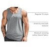 image:imageCOOFANDY Mens Cotton Tank Tops Workout Summer Sleeveless Muscle Gym Shirts Athletic Beach Tee Shirt PackLight Grey