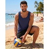 image:imageCOOFANDY Mens Cotton Tank Tops Workout Summer Sleeveless Muscle Gym Shirts Athletic Beach Tee Shirt PackNavy Blue