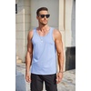 image:imageCOOFANDY Mens Cotton Tank Tops Workout Summer Sleeveless Muscle Gym Shirts Athletic Beach Tee Shirt PackNavy Bluelgiht Blue