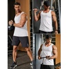 image:imageCOOFANDY Mens Cotton Tank Tops Workout Summer Sleeveless Muscle Gym Shirts Athletic Beach Tee Shirt PackWhite