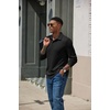 image:imageCOOFANDY Mens Knit Polo Shirt Long Sleeve Polo Sweaters Casual Golf Shirts  long sleeve knit shirtsknitted polo shirtsfleece shirtAblack