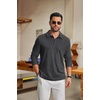 image:imageCOOFANDY Mens Knit Polo Shirt Long Sleeve Polo Sweaters Casual Golf Shirts  long sleeve knit shirtsknitted polo shirtsfleece shirtDark Grey