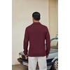 image:imageCOOFANDY Mens Knit Polo Shirt Long Sleeve Polo Sweaters Casual Golf Shirts  long sleeve knit shirtsknitted polo shirtsfleece shirtDark Red