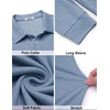 image:imageCOOFANDY Mens Knit Polo Shirt Long Sleeve Polo Sweaters Casual Golf Shirts  long sleeve knit shirtsknitted polo shirtsfleece shirtDusty Blue