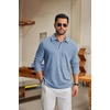 image:imageCOOFANDY Mens Knit Polo Shirt Long Sleeve Polo Sweaters Casual Golf Shirts  long sleeve knit shirtsknitted polo shirtsfleece shirtDusty Blue
