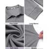 image:imageCOOFANDY Mens Knit Polo Shirt Long Sleeve Polo Sweaters Casual Golf Shirts  long sleeve knit shirtsknitted polo shirtsfleece shirtGrey