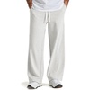 image:imageCOOFANDY Baggy Sweatpants Men Wide Leg Cotton Joggers for Men with Pockets  2 in 1 Design Ankle Drawcord Cotton Blend Wide Leg 3 Deep Pockets Drawstring Waist Y2K Loungewear Gym WorkoutWhite Heather