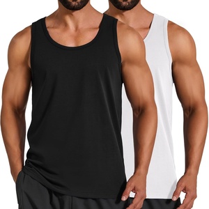 image:imageCOOFANDY Mens Cotton Tank Tops Workout Summer Sleeveless Muscle Gym Shirts Athletic Beach Tee Shirt PackBlackwhite