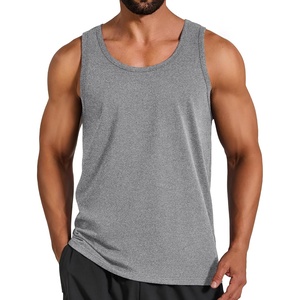 image:imageCOOFANDY Mens Cotton Tank Tops Workout Summer Sleeveless Muscle Gym Shirts Athletic Beach Tee Shirt PackLight Grey