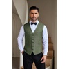 image:imageCOOFANDY Men Casual Suit Vest Formal Dress Vest Slim Fit Waistcoat Business WeddingArmy Green