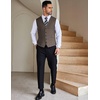 image:imageCOOFANDY Men Casual Suit Vest Formal Dress Vest Slim Fit Waistcoat Business WeddingBrown