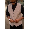 image:imageCOOFANDY Men Casual Suit Vest Formal Dress Vest Slim Fit Waistcoat Business WeddingLight Grey