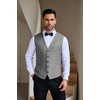 image:imageCOOFANDY Men Casual Suit Vest Formal Dress Vest Slim Fit Waistcoat Business WeddingLine White Grey