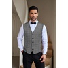 image:imageCOOFANDY Men Casual Suit Vest Formal Dress Vest Slim Fit Waistcoat Business WeddingPlaid Blazer Dark Gray