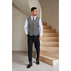 image:imageCOOFANDY Men Casual Suit Vest Formal Dress Vest Slim Fit Waistcoat Business WeddingPlaid Blazer Dark Gray