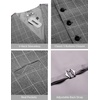 image:imageCOOFANDY Men Casual Suit Vest Formal Dress Vest Slim Fit Waistcoat Business WeddingPlaid Blazer Dark Gray