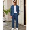 image:imageCOOFANDY Mens 2 Piece Suits Slim Fit Two Button Blazer Pants Set for Casual Business WeddingBlue