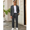 image:imageCOOFANDY Mens 2 Piece Suits Slim Fit Two Button Blazer Pants Set for Casual Business WeddingDark Grey