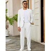 image:imageCOOFANDY Mens 2 Piece Suits Slim Fit Two Button Blazer Pants Set for Casual Business WeddingWhite