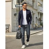 image:imageCOOFANDY Mens Blazer Casual Sport Coats Lightweight Sports Jacket  One Button Notched Lapel 4 Functional Pockets Double Back Vent Classic Fit Ideal for Weddings amp Proms amp PartiesNavy Blue