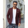 image:imageCOOFANDY Mens Blazer Casual Sport Coats Lightweight Sports Jacket  One Button Notched Lapel 4 Functional Pockets Double Back Vent Classic Fit Ideal for Weddings amp Proms amp PartiesWine Red