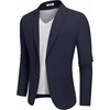 image:imageCOOFANDY Mens Casual Blazer Jacket Slim Fit Two Button Suit Jackets  Slimfit knit blazer notched lapel 2button closure 4 pockets pairs casual or formal ideal gift for any occasionNavy Blue