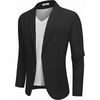 image:imageCOOFANDY Mens Casual Blazer Jacket Slim Fit Two Button Suit Jackets  Slimfit knit blazer notched lapel 2button closure 4 pockets pairs casual or formal ideal gift for any occasionBlack