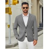image:imageCOOFANDY Mens Casual Blazer Jacket Slim Fit Two Button Suit Jackets  Slimfit knit blazer notched lapel 2button closure 4 pockets pairs casual or formal ideal gift for any occasionGrey