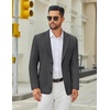 image:imageCOOFANDY Mens Casual Blazer Jacket Slim Fit Two Button Suit Jackets  Slimfit knit blazer notched lapel 2button closure 4 pockets pairs casual or formal ideal gift for any occasionDark Grey