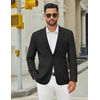 image:imageCOOFANDY Mens Casual Blazer Jacket Slim Fit Two Button Suit Jackets  Slimfit knit blazer notched lapel 2button closure 4 pockets pairs casual or formal ideal gift for any occasionBlack