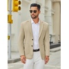 image:imageCOOFANDY Mens Casual Blazer Jacket Slim Fit Two Button Suit Jackets  Slimfit knit blazer notched lapel 2button closure 4 pockets pairs casual or formal ideal gift for any occasionLight Khaki