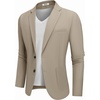 image:imageCOOFANDY Mens Casual Blazer Jacket Slim Fit Two Button Suit Jackets  Slimfit knit blazer notched lapel 2button closure 4 pockets pairs casual or formal ideal gift for any occasionKhaki