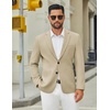 image:imageCOOFANDY Mens Casual Blazer Jacket Slim Fit Two Button Suit Jackets  Slimfit knit blazer notched lapel 2button closure 4 pockets pairs casual or formal ideal gift for any occasionLight Khaki