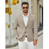 image:imageCOOFANDY Mens Casual Blazer Jacket Slim Fit Two Button Suit Jackets  Slimfit knit blazer notched lapel 2button closure 4 pockets pairs casual or formal ideal gift for any occasionKhaki