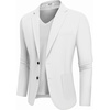 image:imageCOOFANDY Mens Casual Blazer Jacket Slim Fit Two Button Suit Jackets  Slimfit knit blazer notched lapel 2button closure 4 pockets pairs casual or formal ideal gift for any occasionWhite