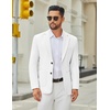 image:imageCOOFANDY Mens Casual Blazer Jacket Slim Fit Two Button Suit Jackets  Slimfit knit blazer notched lapel 2button closure 4 pockets pairs casual or formal ideal gift for any occasionWhite