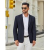 image:imageCOOFANDY Mens Casual Blazer Jacket Slim Fit Two Button Suit Jackets  Slimfit knit blazer notched lapel 2button closure 4 pockets pairs casual or formal ideal gift for any occasionNavy Blue