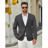 image:imageCOOFANDY Mens Casual Blazer Jacket Slim Fit Two Button Suit Jackets  Slimfit knit blazer notched lapel 2button closure 4 pockets pairs casual or formal ideal gift for any occasionDark Grey