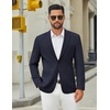 image:imageCOOFANDY Mens Casual Blazer Jacket Slim Fit Two Button Suit Jackets  Slimfit knit blazer notched lapel 2button closure 4 pockets pairs casual or formal ideal gift for any occasionNavy Blue