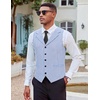 image:imageCOOFANDY Mens Suit Vests Slim Fit Waistcoat Notch Lapel Casual Formal VestLight Blue