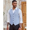 image:imageCOOFANDY Mens Suit Vests Slim Fit Waistcoat Notch Lapel Casual Formal VestLight Blue